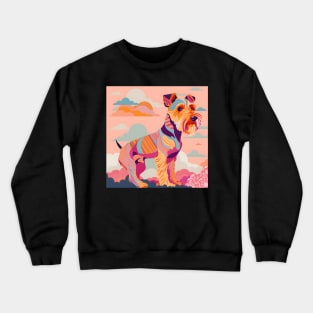 Welsh Terrier in 70's Crewneck Sweatshirt